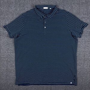 Tasc Polo Shirt Men 3XL Blue Stripe Everywear Tidal Organic Bamboo Blend Stretch